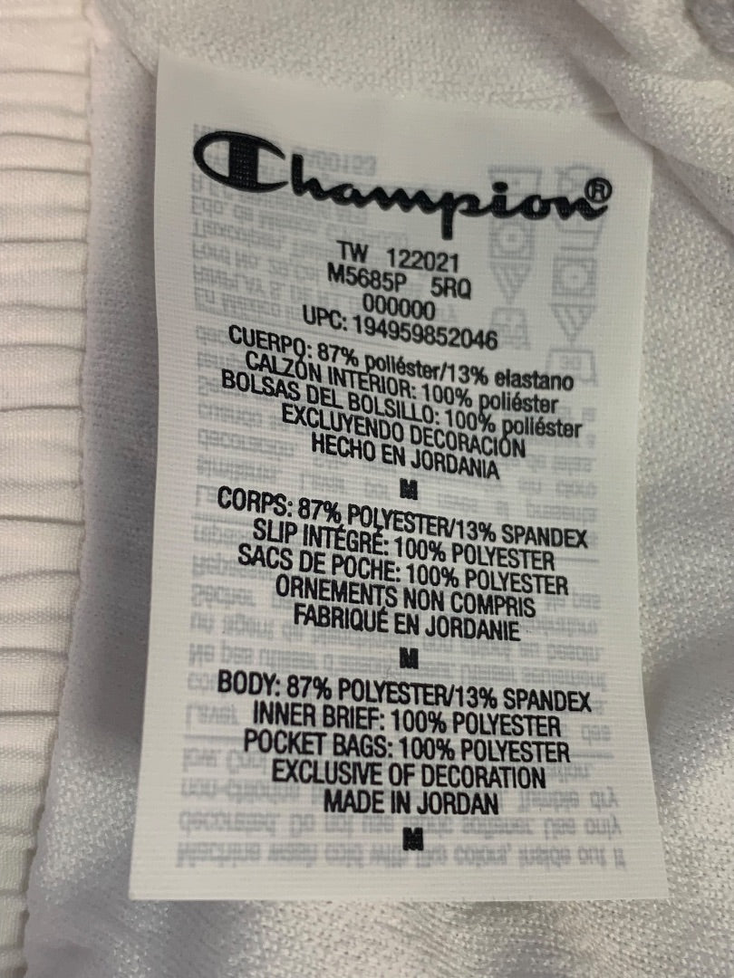 Medium Champion Womens New Running Varsity Shorts White Lined