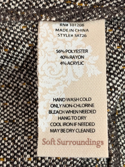 14P Soft Surroundings Womens Petite Brown Tweed Dress Pants
