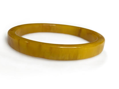 Vintage Bakelite Butterscotch Brown Bangle Bracelet Flat Sided Spacer