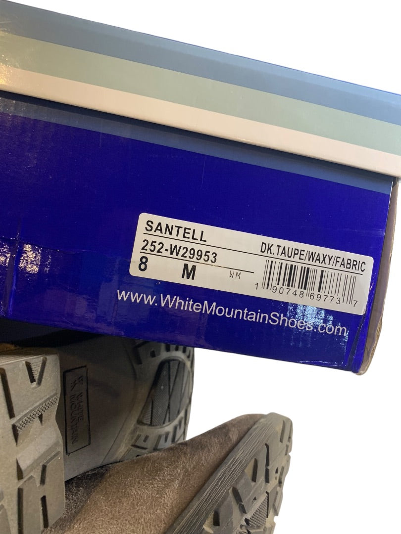 Size 8M Santell Womens Winter Boots Dark Taupe Fleece Lined
