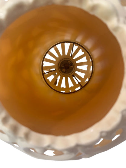 Hard Plastic MidCentury Light Fixture Hanging Plug in Working