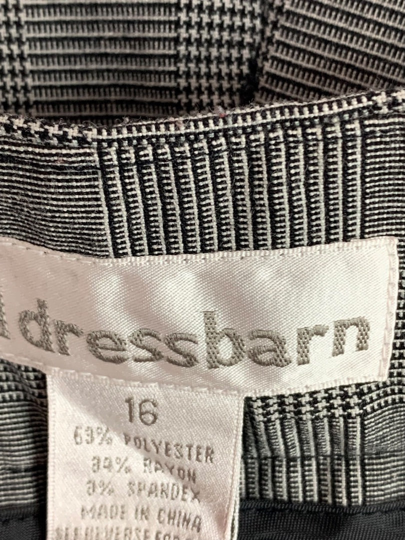 Size 16 Dressbarn Womens Plaid Dress Pants Trousers Black White