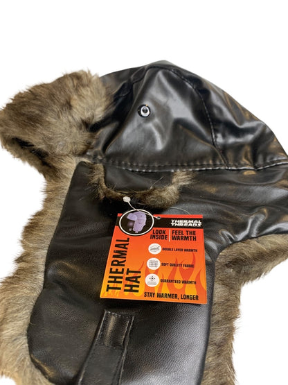 Thermal Hat Flapper Hat Winter Hat New Adult Synthetic Fun Brown