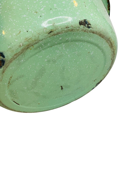 Large Green Graniteware Tub Handled Round 16 Inch Diameter