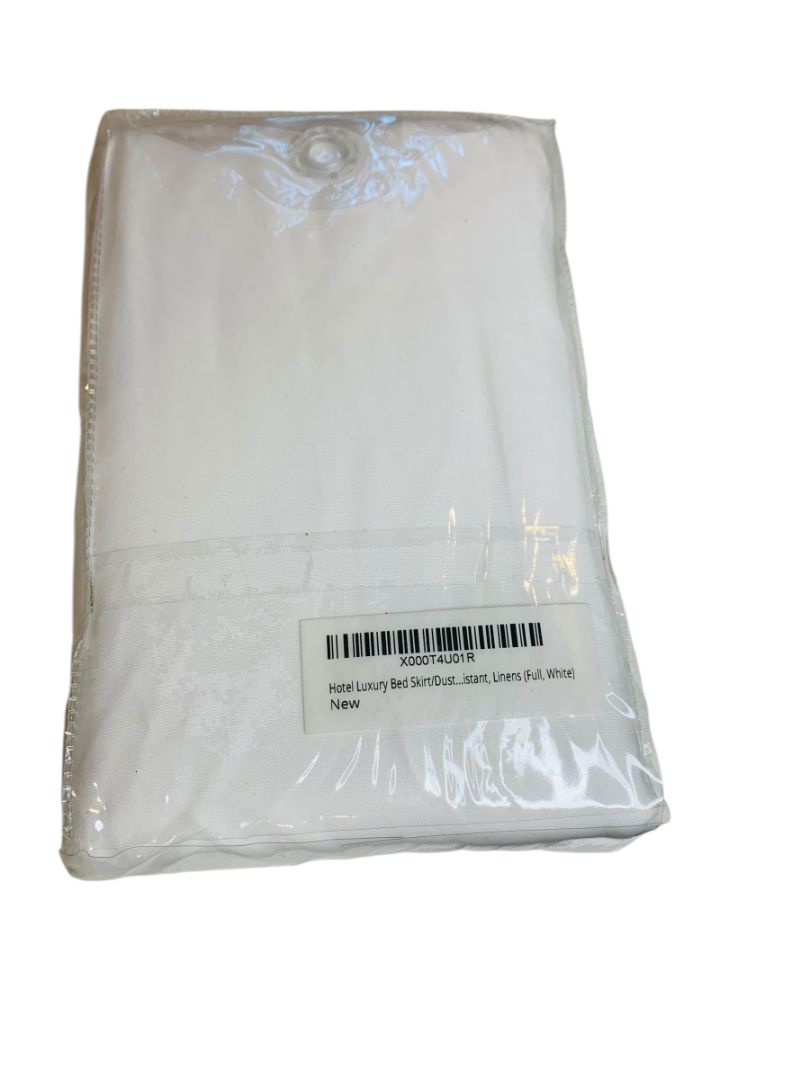 Full Size Bed Skirt New White Platinum Collection 54 x 75 + 14" Drop