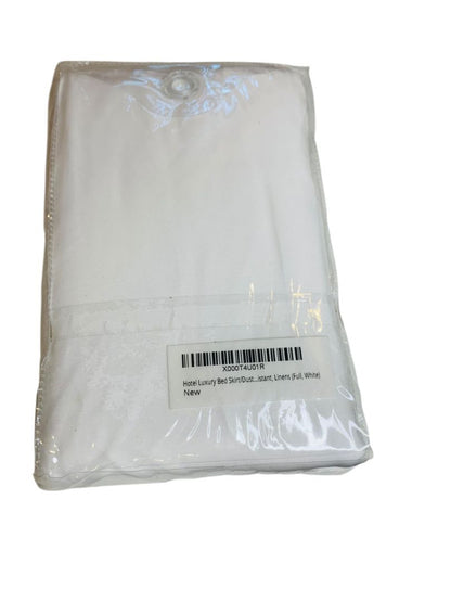 Full Size Bed Skirt New White Platinum Collection 54 x 75 + 14" Drop