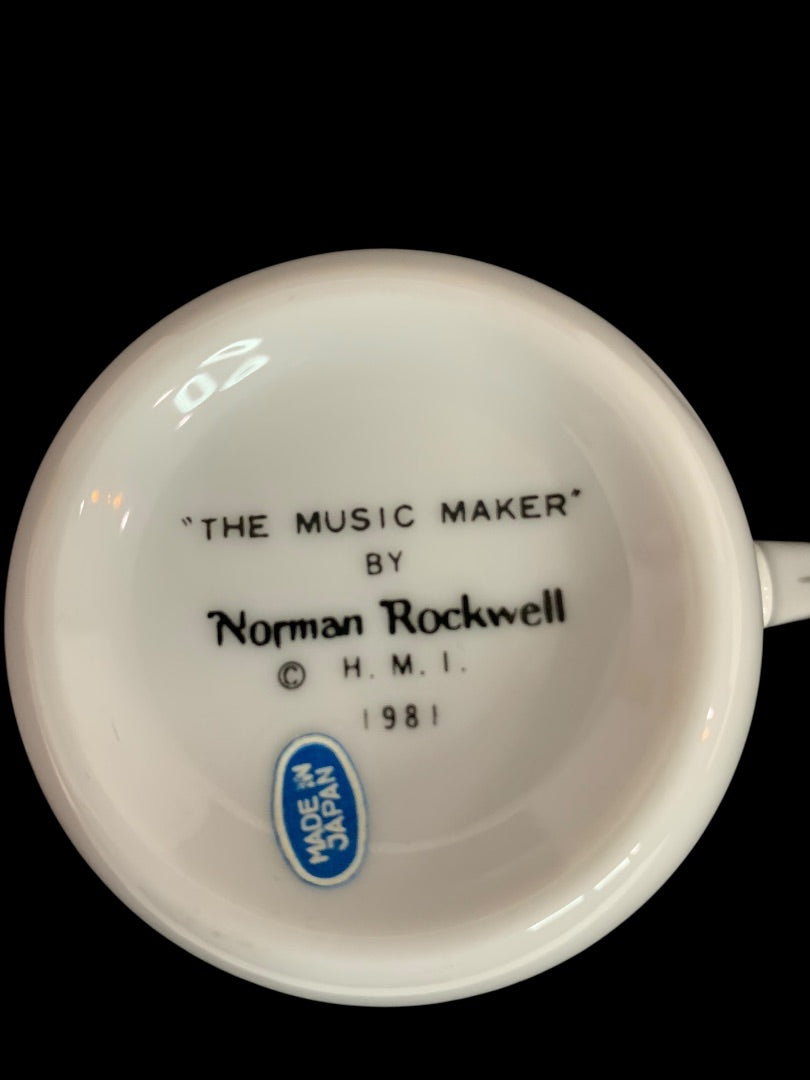 1981 Norman Rockwell HMI Mug Gold Trim "The Music Maker"