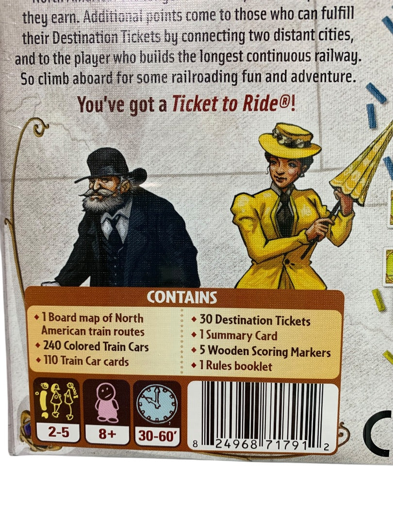 Ticket to Ride Sealed Board Game Days of Wonder 7201 New