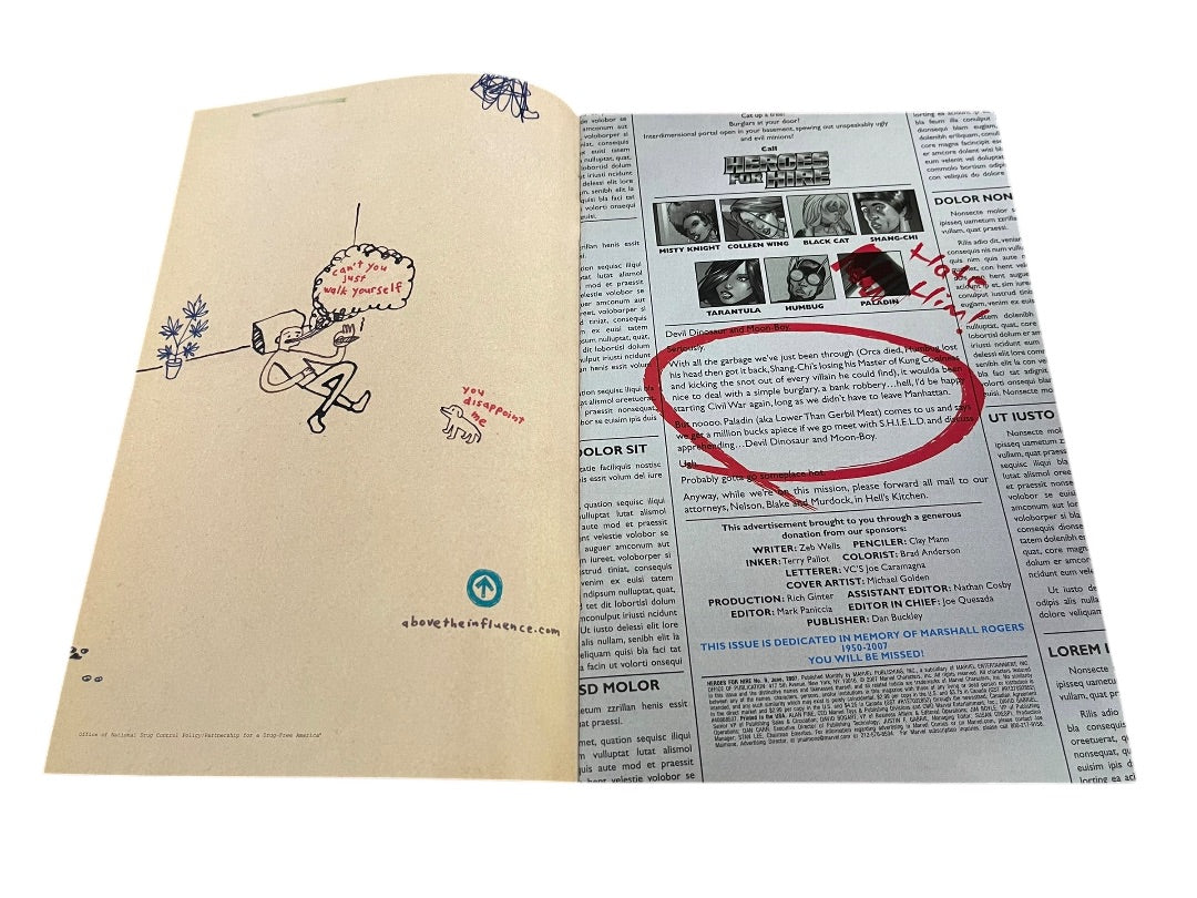 Marvel Heroes For Hire #9 2007 Wells Mann Pallot Anderson