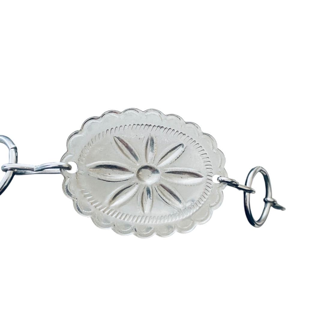 Vintage Silvertone Link Medallion Belt Adjustable to 33 Inches