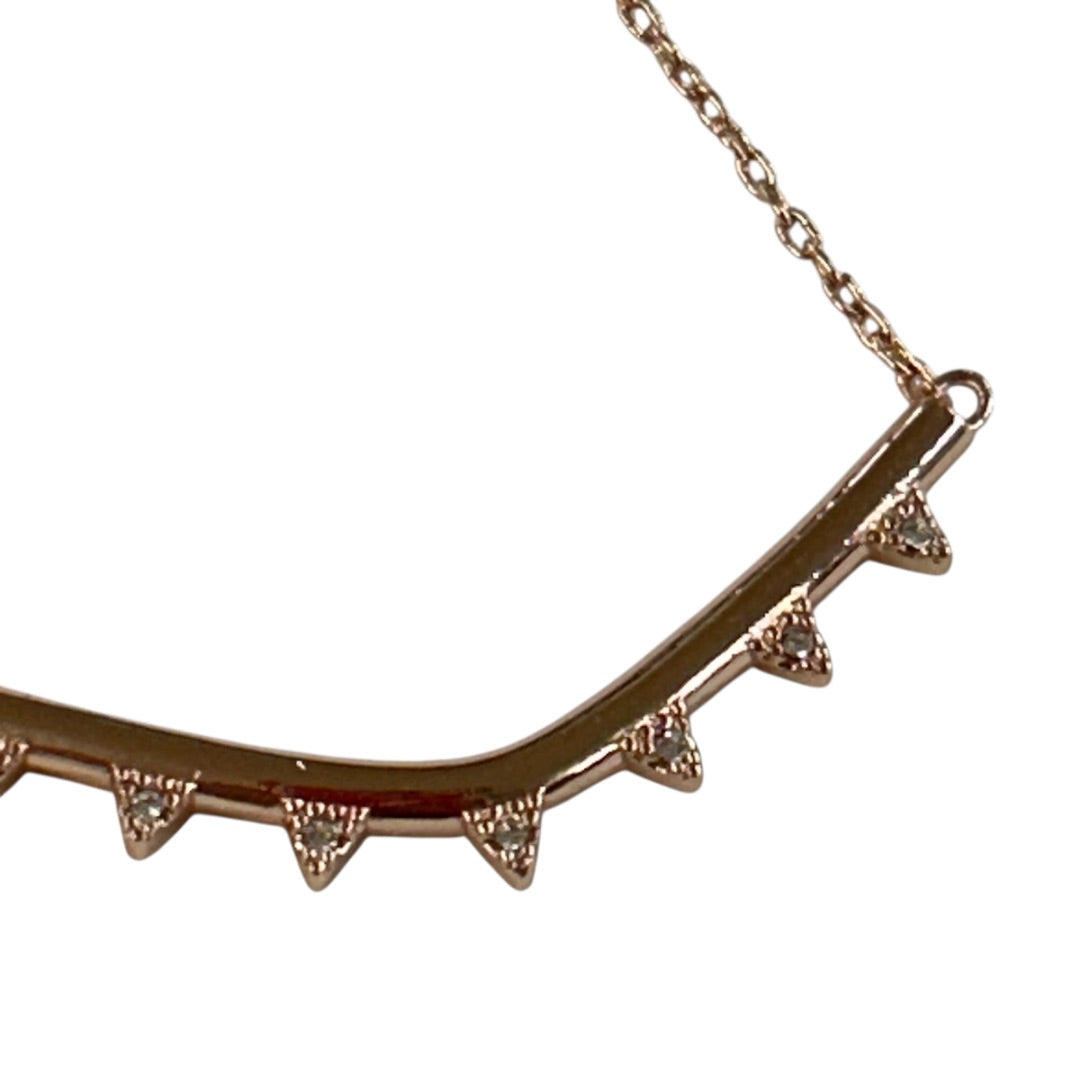 Copper Color 14 Inch Chain Pendant Necklace Pennant Design Lobster Clasp