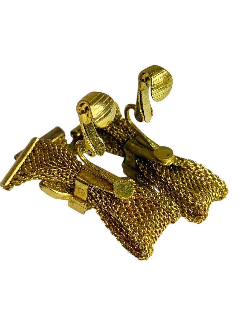 Emmons 1965 Parisienne Nights Rhinestone Accent Clip-On Earrings 1.5 Inch