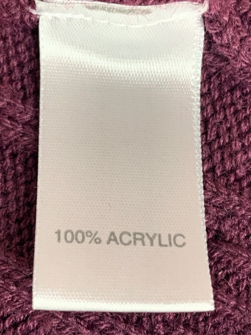 18/20 Avenue Sweater Collection Womens Eggplant Open Cardigan