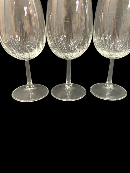Set of 3 Royal Leerdam Radiance Water Goblets 6.6" Curved Netherland 8 oz