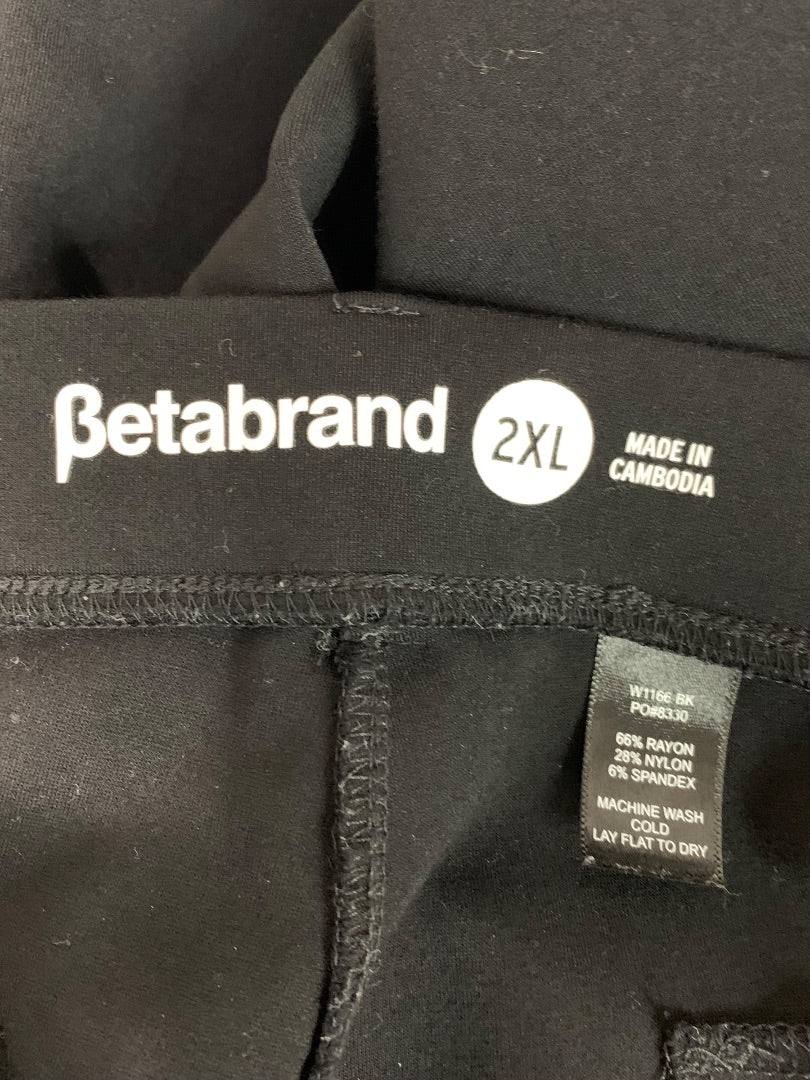 2XL Betabrand Womens Ponte Knit Leggings Black Dress Pants