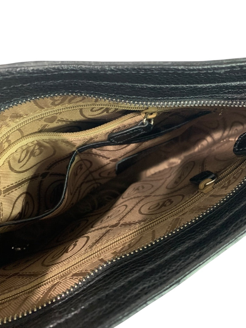 Brighton Black Embossed Crossbody Handbag Pebbled Leather