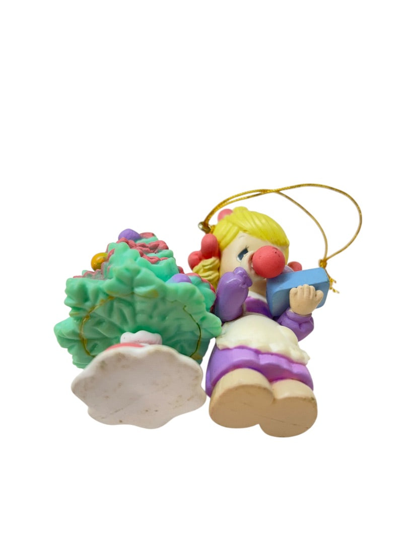 Precious Moments Holiday Wonderland Christmas Ornament Girl Tree 3" Hard Plastic