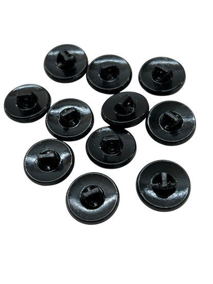 Vintage Lot of 11 Black Buttons Embellished Design 18mm Starburst