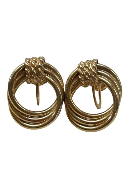Vintage Goldtone Non-Pierced Screwback Earrings .9 Inch Diameter