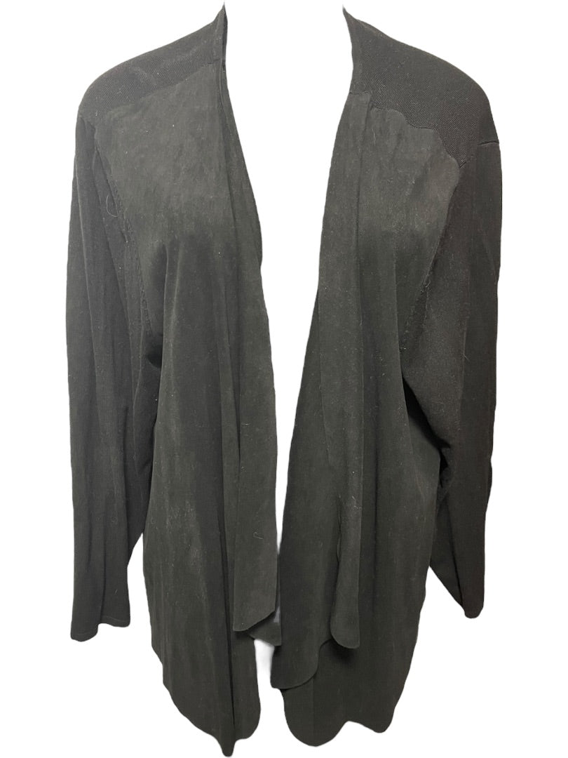 3X INC International Concepts Womens Open Cardigan Black