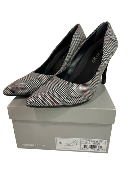 Size 6 Aerosoles Womens Plaid Black Heels Deal Breaker 3 Inch