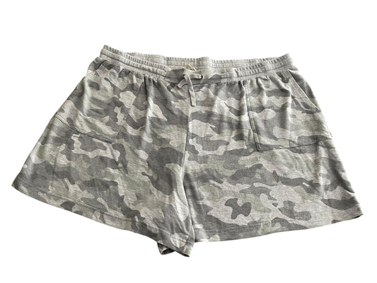 3X June & Delancey Elastic Waist Drawstring Shorts Gray Camoflauge Womens