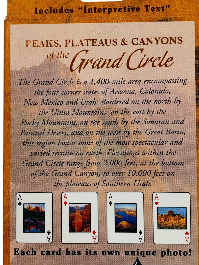 Playing Cards Sealed Peaks Plateaus & Canyons of the Grand Circle 54 Photos