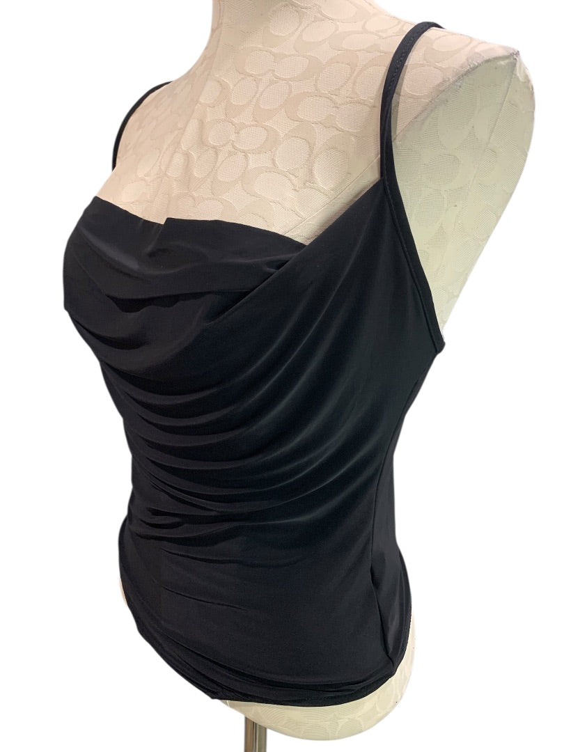 Size 10 Pretty Little Things Womens Body Suit Black Drape Neck