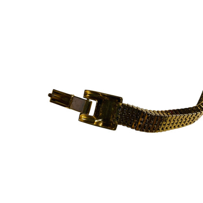 Vintage Goldtone 7 inch Foldover Clasp Bracelet 10mm