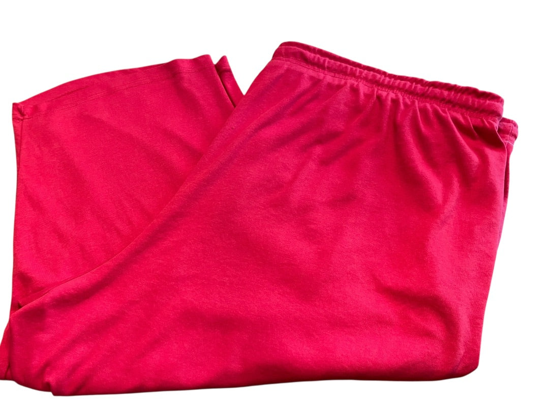 6X 42/44 Woman Withing Elastic Waist Drawstring Knit Capri Pants Red
