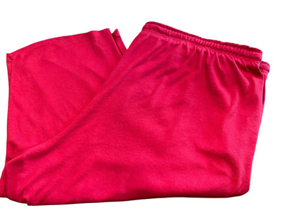 6X 42/44 Woman Withing Elastic Waist Drawstring Knit Capri Pants Red
