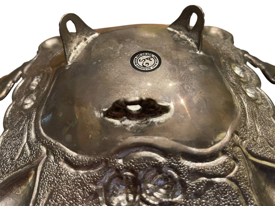 Godinger Silver Art Co 8" Footed Dish With Handles Silverplate