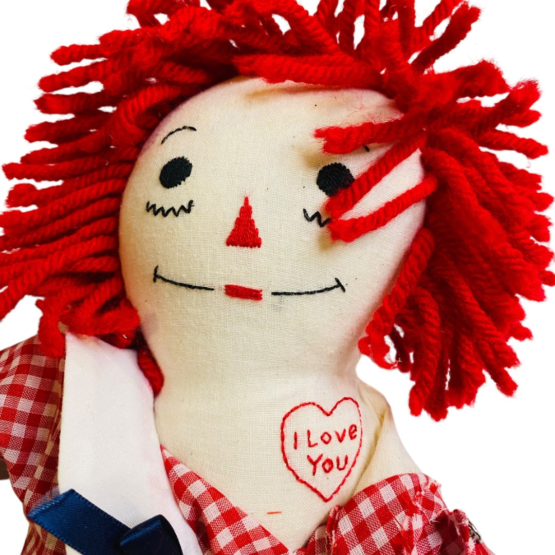 Vintage Handmade Raggedy Andy Rag Doll 15" Classic