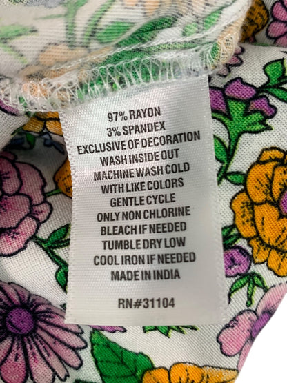Large Crown & Ivy Long Sleeve Boho Shift Dress Floral Print Soft
