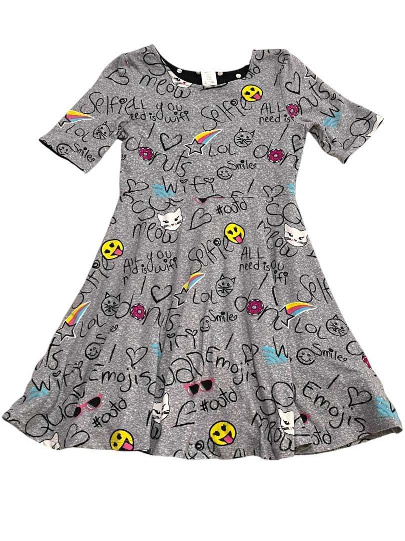 Size 8 Emily West Girls Reversible Tshirt Dress Polka Dot Graphic