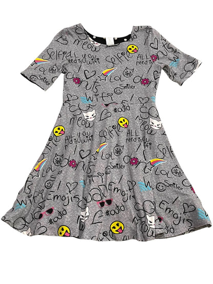 Size 8 Emily West Girls Reversible Tshirt Dress Polka Dot Graphic