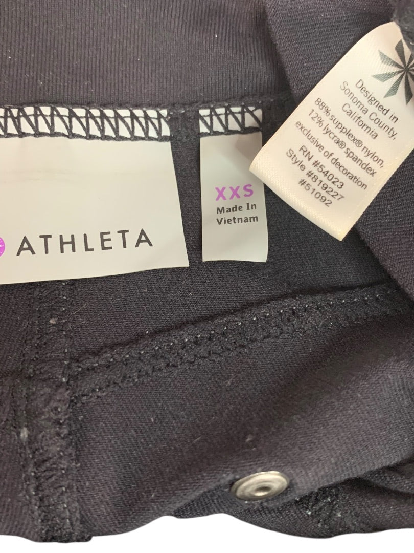 XXS Athleta Womens Black Pull On Pants Flare Leg Leggings
