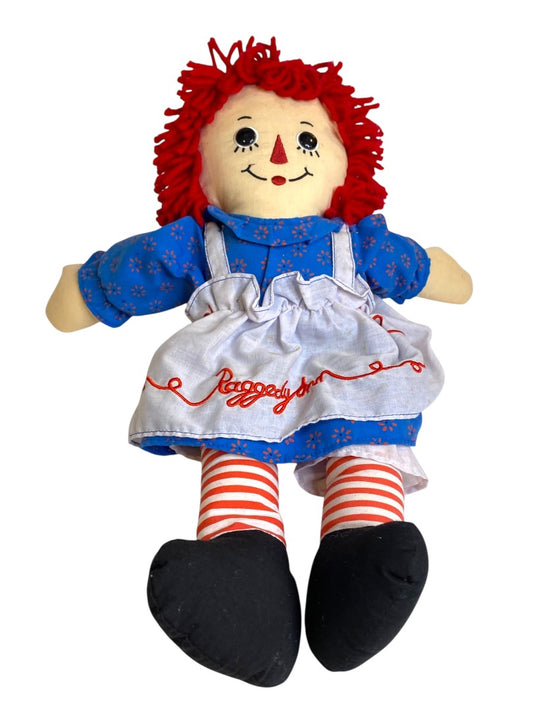 Vintage Raggedy Ann Rag Doll 18" Button Eyes Embroidered Face