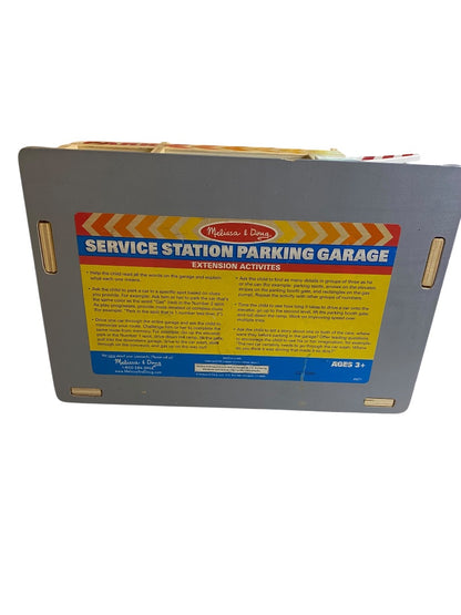 Melissa & Doug Service Station Parking Garage Wooden Toy 9271 Ages 3+