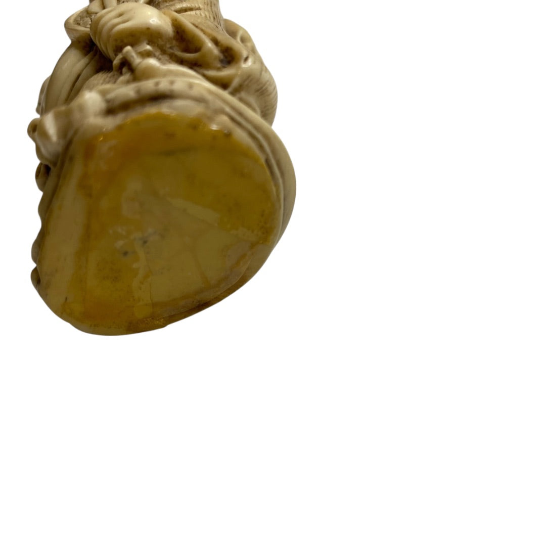 Vintage Resin Buddha Figurine 3 Inch Carved Detail