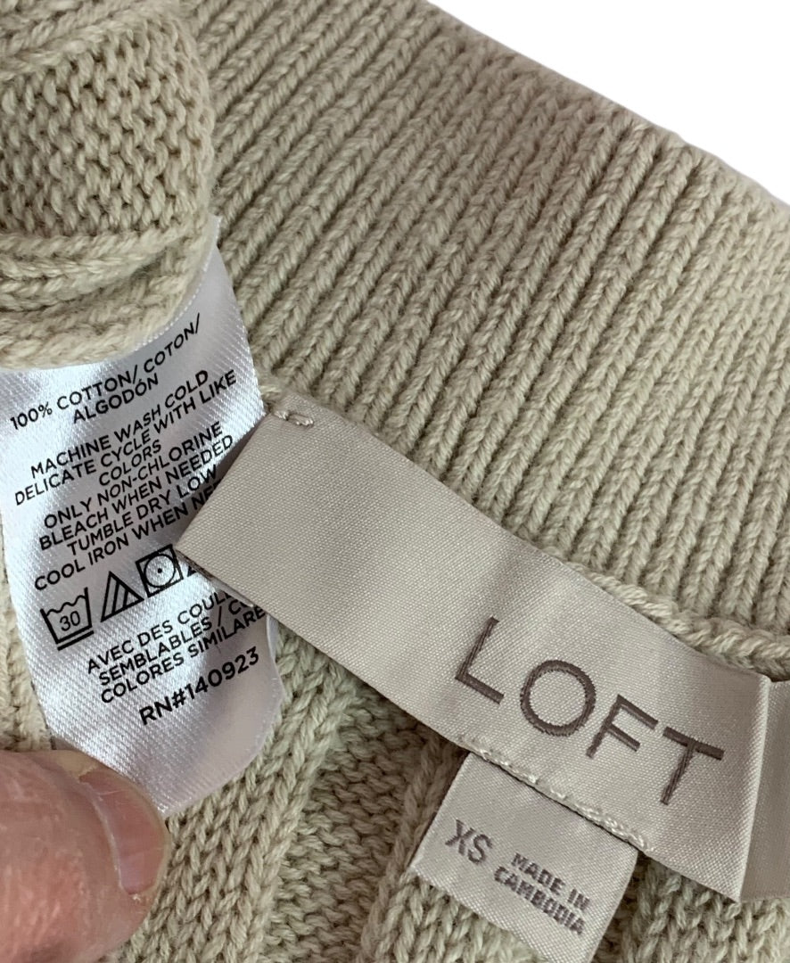 XS Loft Womens Tan Sweater Ribbed Sleeveless