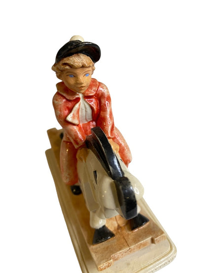 Sebastian Miniatures Figurine Ride to the Hounds Signed 4 Inch Boy Rocking Horse