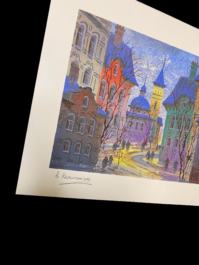 Anatole Krasnyansky Prague Icy Reflection Seriolithograph & COA Numbered 1998