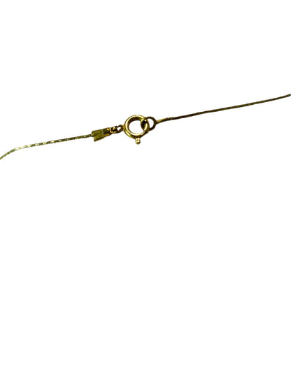 Goldtone and Gray Green Stone Delicate 15" Necklace Spring Clasp