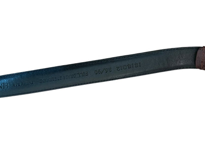 Size 36 Henry Grethel Leather Belt Goldtone Hardware .75" Width Burgundy