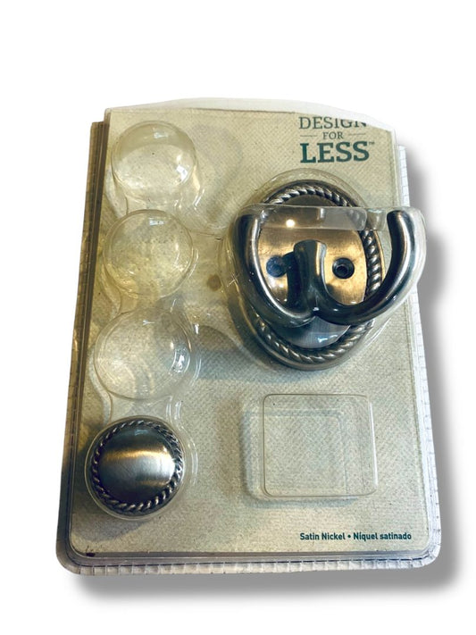 Design for Less Wall Hook and Drawer Pull Satin Nickel Finish 160257