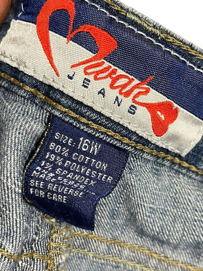 Size 16W Mwah Jeans Denim Skirt Midi Y2K Embellished Pockets
