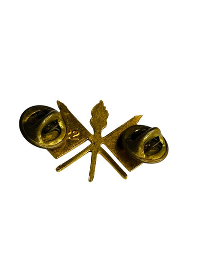Vintage US Army Signal Officer Collar or Lapel Pin Goldtone 1"