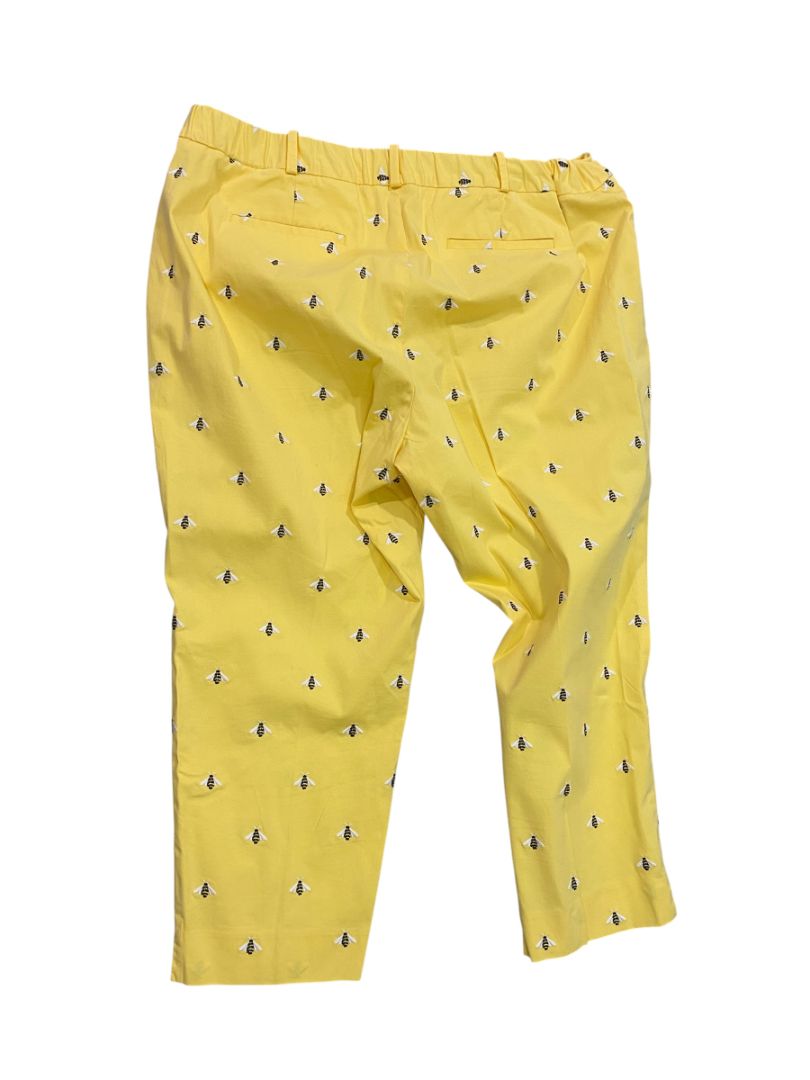 Size 18W Talbots Woman Curvy Yellow Embroidered Bumblebee Chino Pants