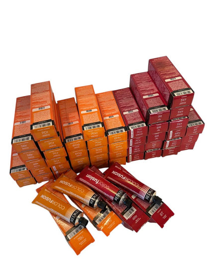 Lot of 48 Redken Color Fusion Hair Colors 2.1 oz New Fashion Copper Gold Brown Reds